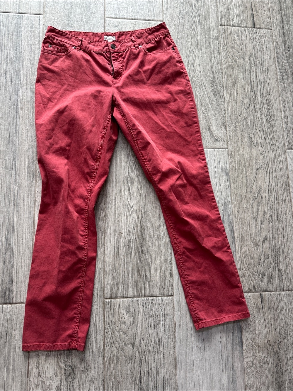 J. Jill Cotton Straight-Leg Red Pants